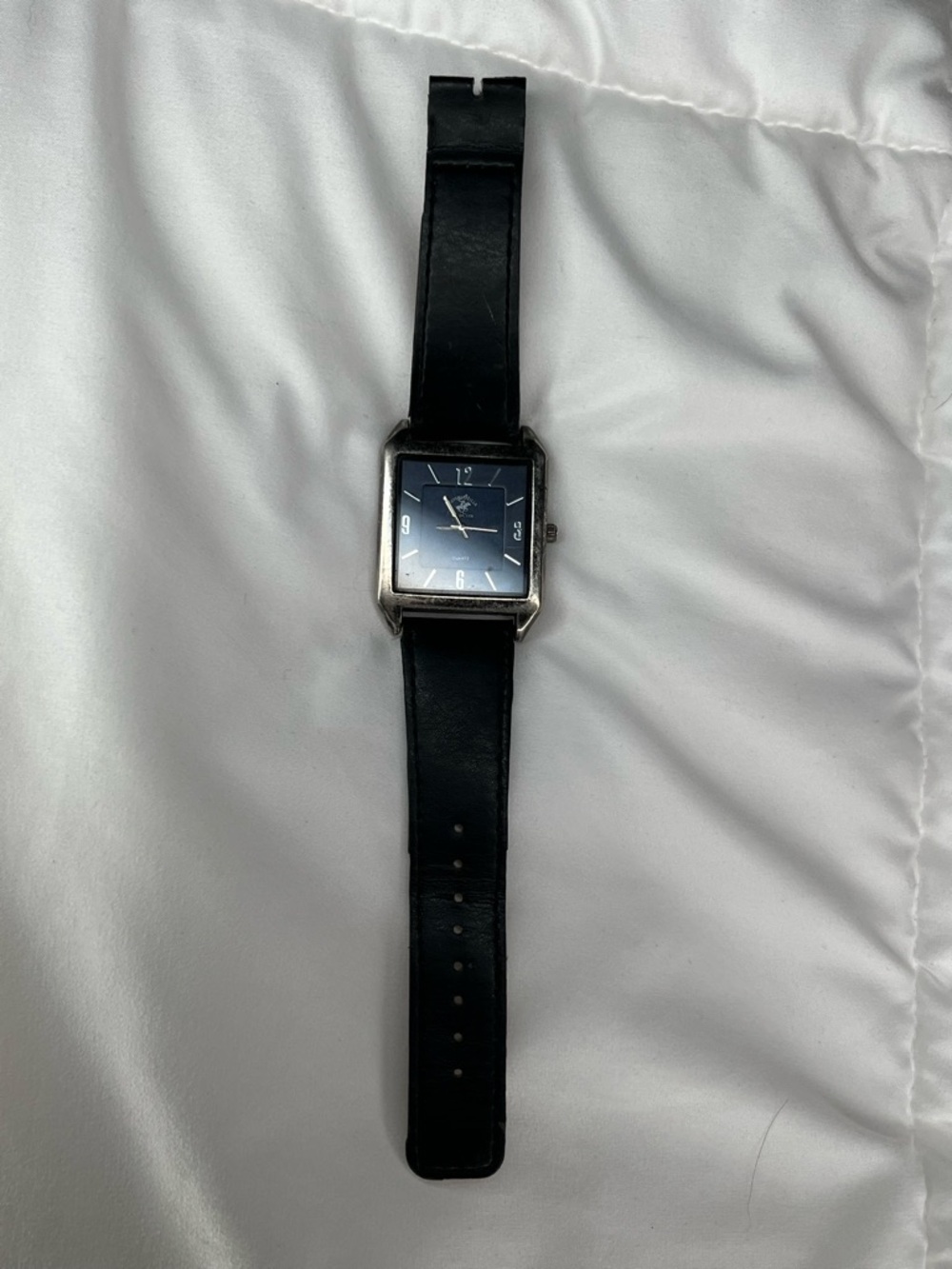 Beverly Hills Polo Club Black Leather Strap Men's Watch